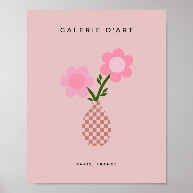 Poster Flor Vase Suave Rosa (Frente)