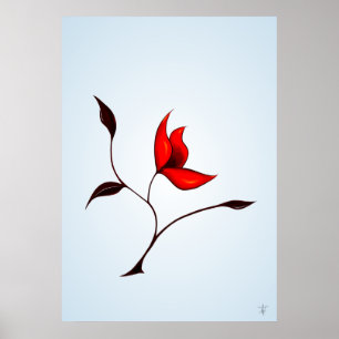 Poster Flor vermelha estranha