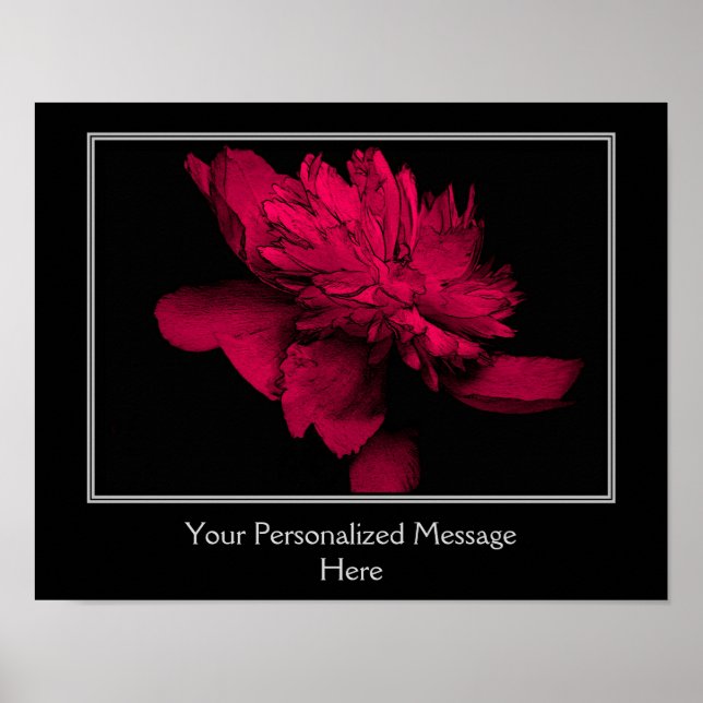Poster Flor Vermelho Fiery Personalizado (Frente)