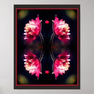 Poster Flor Vermelho Na Luz Solar Feche O Abstrato Do Esp