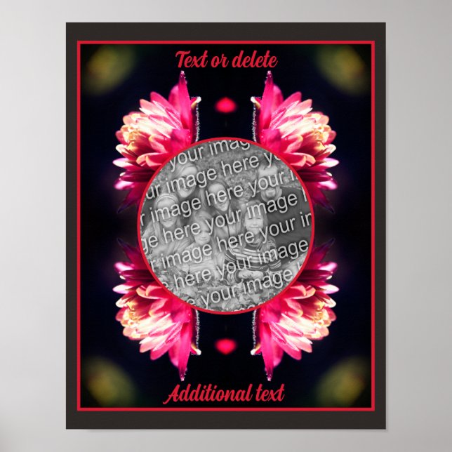 Poster Flor Vermelho No Quadro Da Luz Solar Crie Sua Próp (Frente)