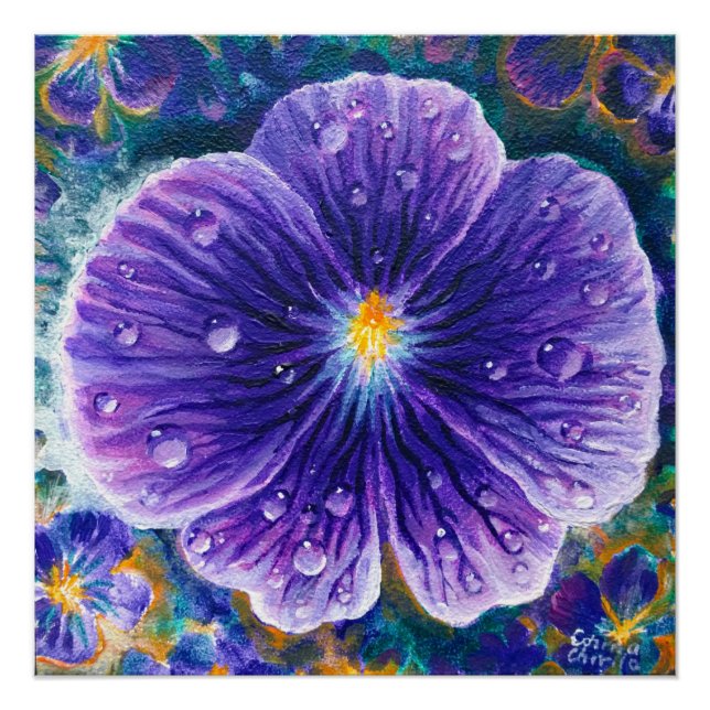 Pôster Flor violeta (Frente)