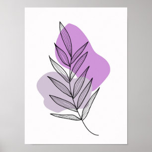 Poster Flor violeta boho