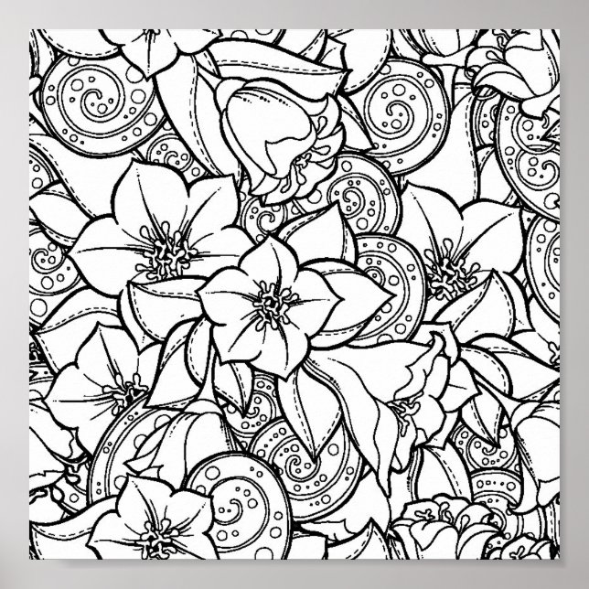Pôster Flor Zendoodle 2 (Frente)