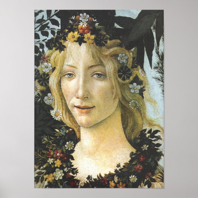 Poster Flora (detalhes de Primavera) Botticelli Fine Art (Frente)