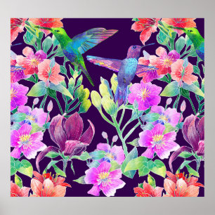 Poster Flora e Fauna Exóticas: Padrão Invisível