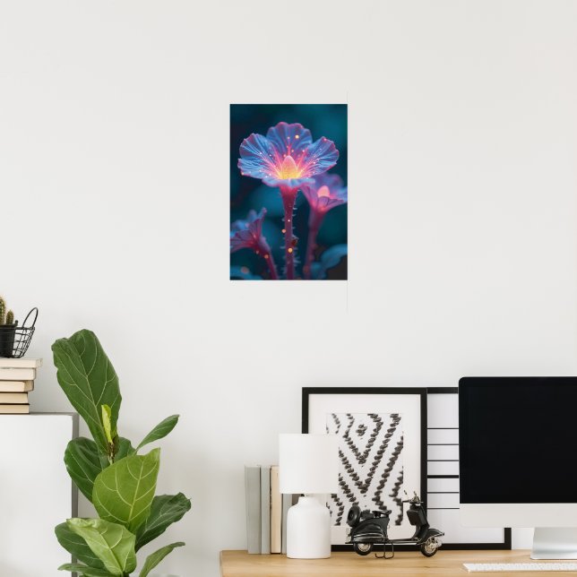 Poster "Flora Quântica – Florações Galácticas à Luz da Ob (Escritório em casa)