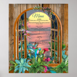 Poster Flora Tropical Paraíso no Sunset