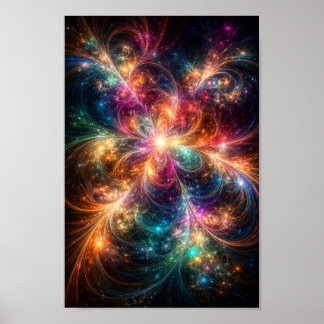 Poster Floração Celestial – Arte de Parede Fractal Cósmic