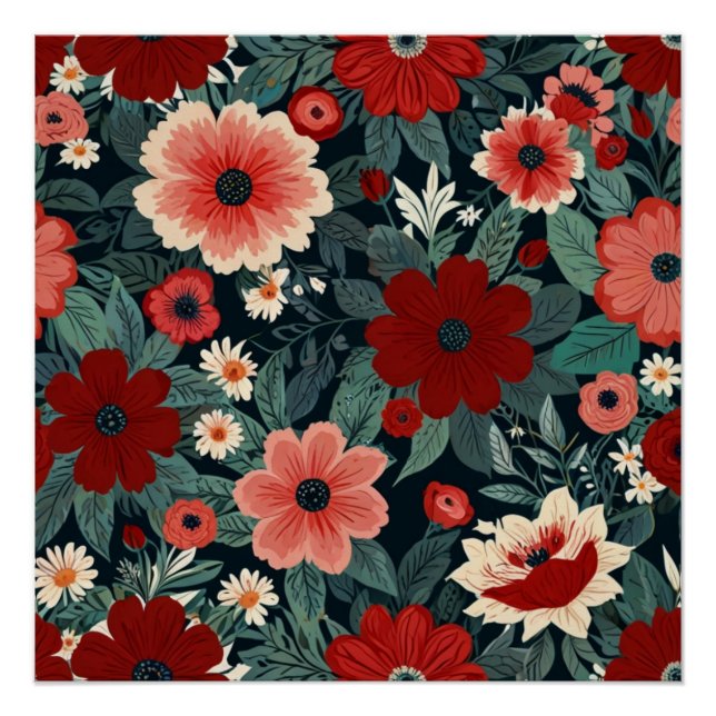 Pôster Florais Elegantes (Frente)