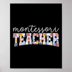 Poster Florais Retro Montessori Professora Instrutora Edu
