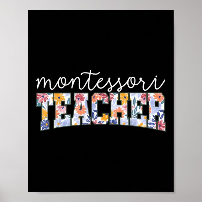 Poster Florais Retro Montessori Professora Instrutora Edu (Frente)