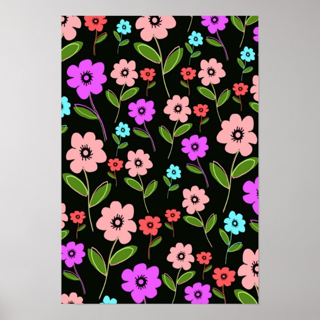 Poster Florais retrorreflectores (Frente)