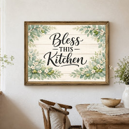 Poster Florais Verdes Abençoam Este Cartaz de Arte de Par