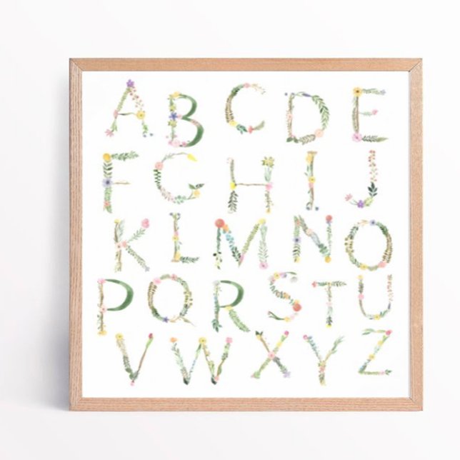 Poster Floral ABC Alphabet Nursery Art (Criador carregado)