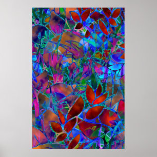 Poster Floral Abstrato Vidro Estreito