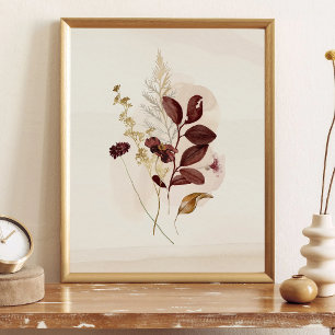 Poster Floral Aquarela de Outono