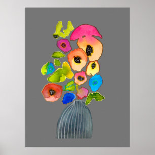 Poster Floral aqucolor floral