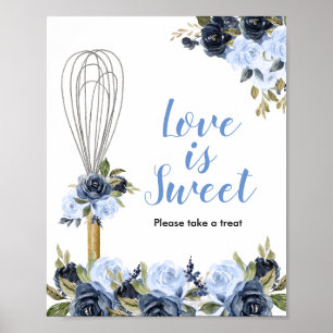 Poster Floral Azul Em Breve Será Levada Embora O Amor é D