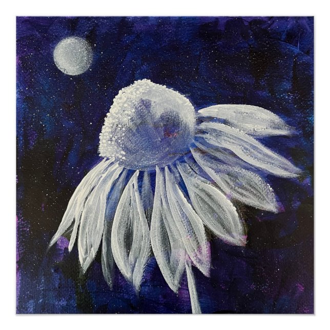 Pôster Floral Azul marinho (Frente)