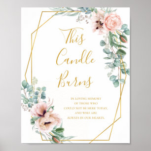 Poster Floral Bege Elegante   Este Sinal de Vela Acionada