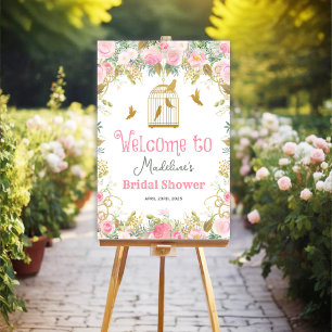 Poster Floral Birdcage *Placa de Boas-Vindas Somente Pôst