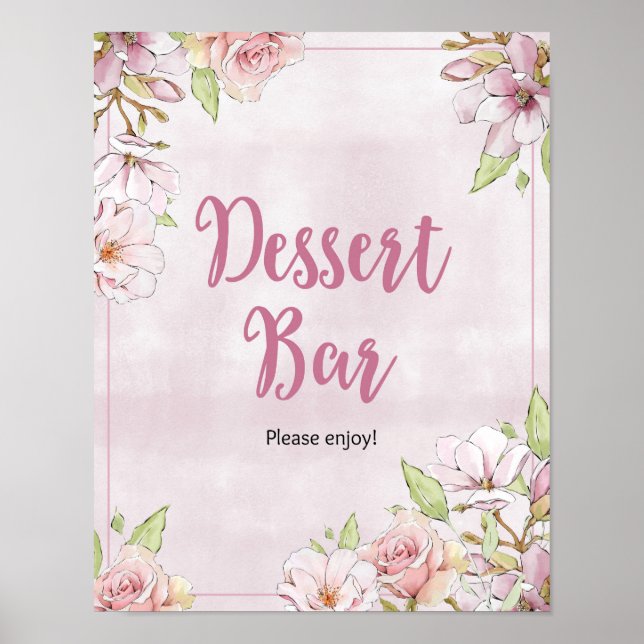Poster Floral Blooms Dessert Bar (Frente)