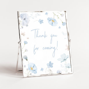 Poster Floral Blue Baby in Bloom Obrigado por vir