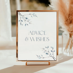 Poster Floral Blue Winter Botanic Advice and Wish