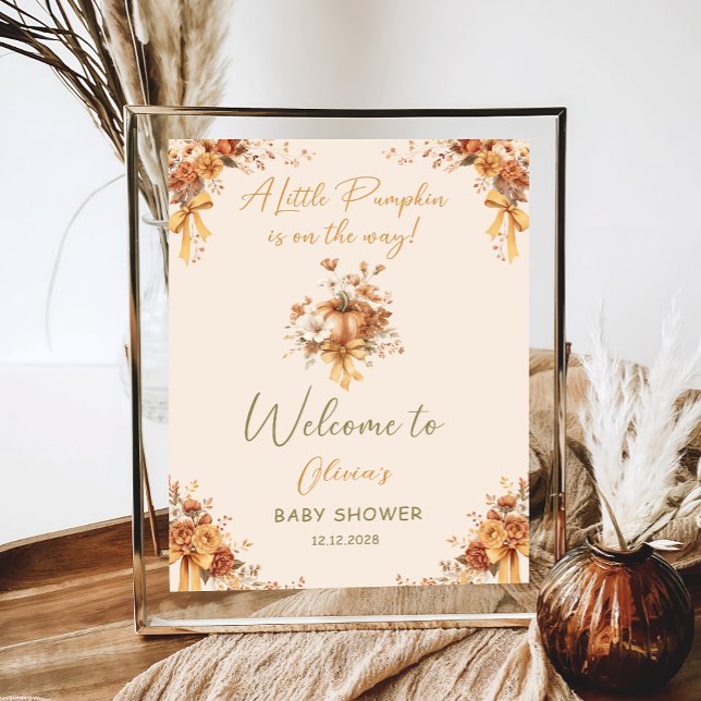Poster Floral Boho Pumpkin Arco Chá de fraldas Bem-vindo (Criador carregado)