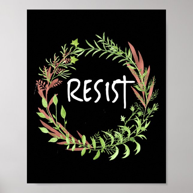 Poster Floral Bonito - Resistir (Frente)