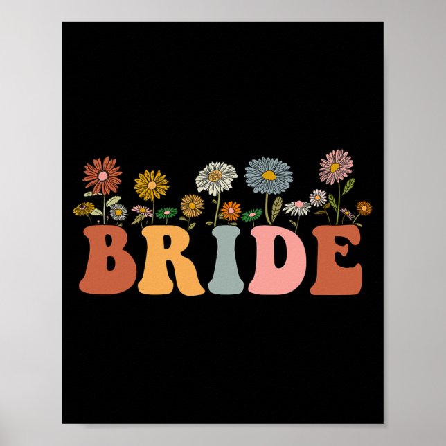 Poster Floral Bride Flores Selvagens Flores Groovy Bachel (Frente)