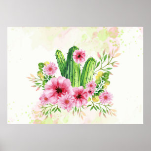 Poster Floral Cactus