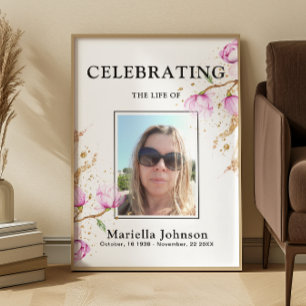 Poster Floral Celebrando a vida Funeral