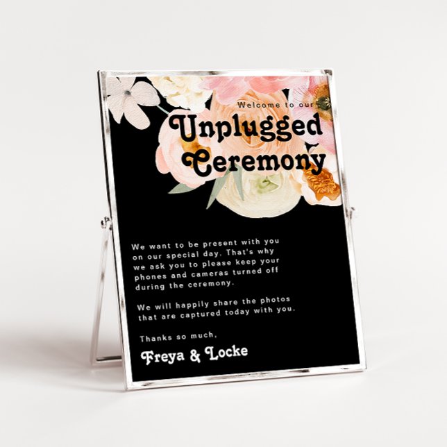 Poster Floral Colorida Negrito | Cerimônia Preta Desligad (Criador carregado)