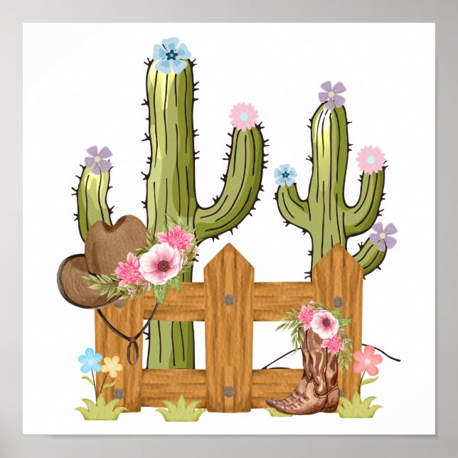 Poster Floral Cowgirl (Frente)