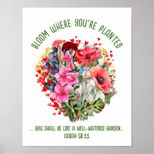 Poster Floral Cristão FLOREÇA ONDE VOCÊ ESTÁ PLANTADO