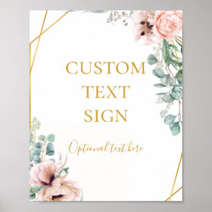 Poster Floral de Blush Elegante   Cartões e presentes - 