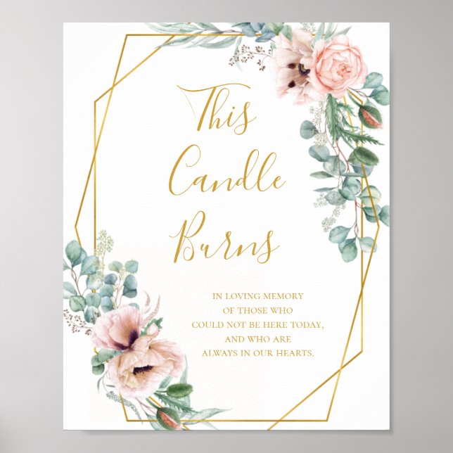 Poster Floral de Blush Elegante | Este Sinal de Queimadur (Frente)
