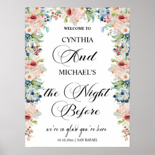 Poster Floral de Casamento "A Noite Antes" do Elegante