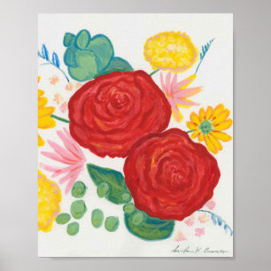 Poster Floral de Rosa Elegante de Aquarela Promise