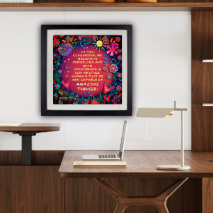 Pôster Floral de Sol com Citação da Sala de aula Inspirad
