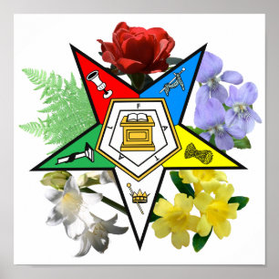 Poster floral do emblema de OES
