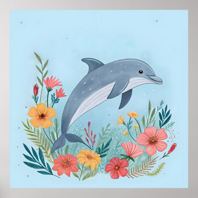 Poster Floral Dolphin (Frente)