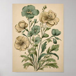 Poster Floral Elegance Noir