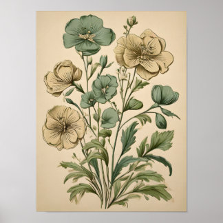 Poster Floral Elegance Noir