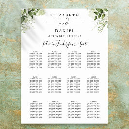 Poster Floral Greenery Elegant Wedding Seating Chart