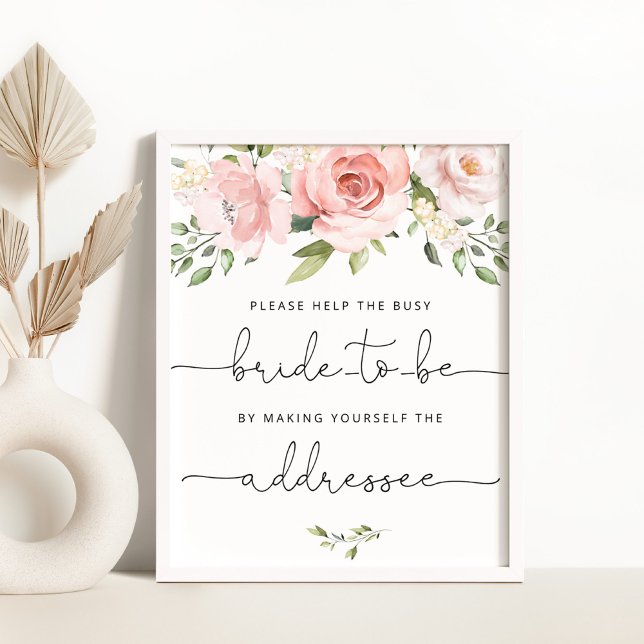 Poster Floral help the busy bride Address an Envelope Pos (Criador carregado)