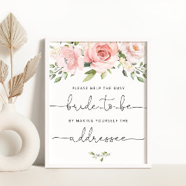 Poster Floral help the busy bride Address an Envelope Pos