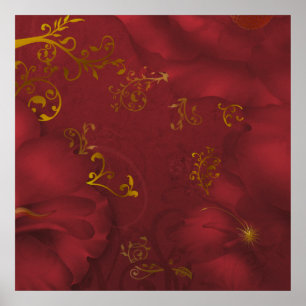 Poster floral/impressão da arte da fantasia do